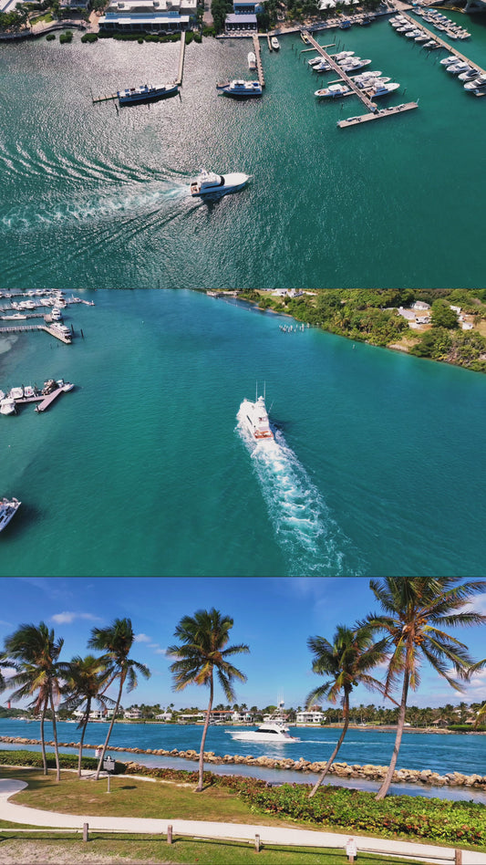 Beautiful boat entering the Jupiter Inlet.